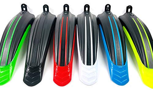 INION Schutzblech 2X Set für Vorderrad Hinterrad Kotflügel Spritzschutz Vorne Hinten Radschutz Schmutzfänger Fahrrad MTB Citybike Mountainbike jurfahr (Schwarz - Gelb Neon)