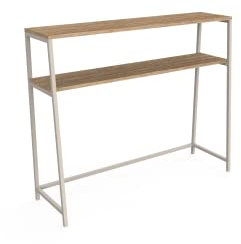 Box and beyond Console Ludwig - Métal Beige et Effet chêne - 2 étagères - 100x80x30cm, 50180