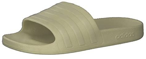 adidas Unisex Adilette Aqua Slide Sandal, Sandy Beige, Metallic/ 37 EU
