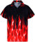 King Kameha Funky Hawaiian Shirt, Men, Shortsleeve, Flames, Red, XXL