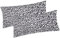 Heubergshop Baumwoll Renforcé Kissenbezug - 2er Set in 40x80cm - Felloptik, Leoparden Muster in schwarz und weiß - Kopfkissen-Bezug, Kissenhülle, Dekokissenbezug aus 100% Baumwolle (370-1-40x80)