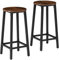 TecTake® Juego de Taburetes de Bar con Estilo Industrial, para sillas Comedor, Taburete Alto Cocina, sillas de Comedor, Barra de Cocina - 32 x 32 x 66 cm Madera Industrial Oscura, Rústica