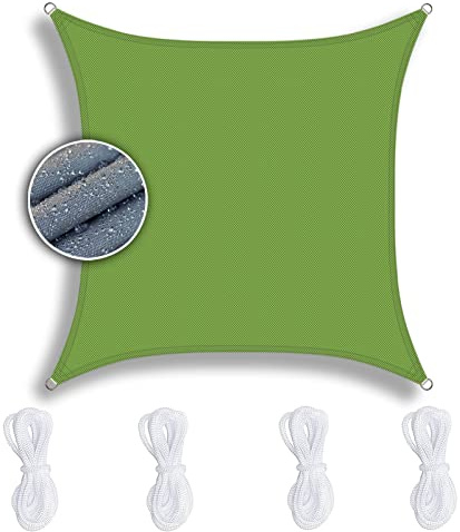 ZQXFZ Toile Ombrage Carré 2x2m Vert， Toile d'Ombrage Coupe-Vent Protection UV 95% Respirante, Toile d'Ombrage pour Piscine Patio Exterieur