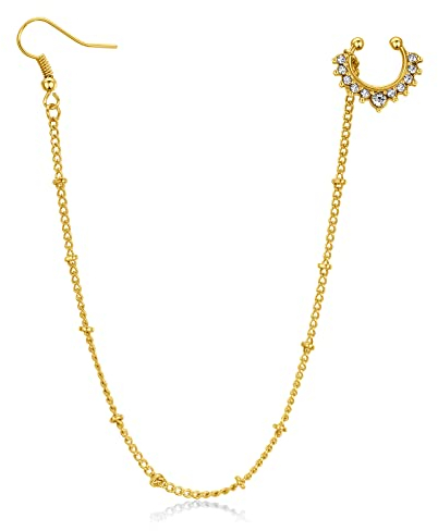 Funseedrr 1stk Fake Nose Ring Nasenring Kette Edelstahl Fake Nasenpiercing Septum Hoop Nase Kein Piercing Schmuck