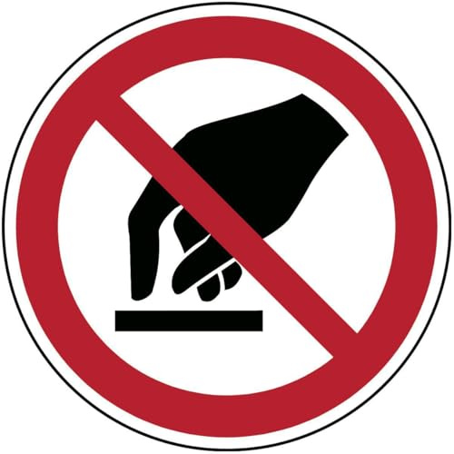 Brady ISO Safety Sign - Do not touch, PIC P010-DIA 400-PP-CRD/1