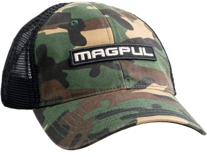 Magpul Unisex-Erwachsene Trucker-mütze, Schnappverschluss, Einheitsgröße Baseballkappe, Wordmark Garment Washed Woodland Camo