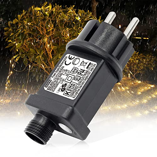 31V LED Netzteil Adapter mit Speicherfunktion, Aicharynic 8 Modi LED Transformator Treiber, GS Standard IP44 Stecker 6W Ersatz-Adapter, Niederspannungs LEDs-adapter für Weihnachtslicht, Lichterkette