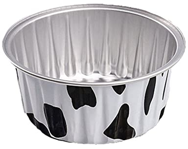 10PCS Cow Color Aluminum Foil Box,Aluminum Foil Tin Cup,Mini Muffins Baking Cup,Muffin Cupcake Liners,Foil Cupcake Liners for Wedding Birthday Party