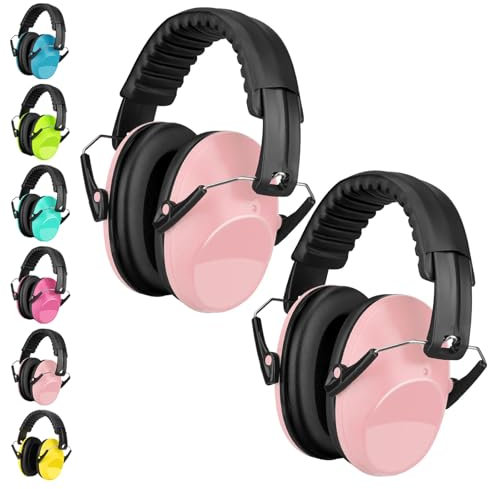 Casque Anti Bruit Enfant Lot de 2, SNR 26dB Casque Anti-bruit Enfant Pour 3-16 ans Enfant Etudiant, Casque Antibruit Facilement Réglable Pliable Pour l’Autisme, TDAH, Feux d’Artifice, Concert
