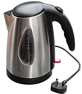 Outdoor Revolution Premium Stainless Steel Low Wattage 1000W Electric Kettle | 1.7L Capacity Ideal for Caravan and Camping With Mains Powered 360 Degree Swivel Base