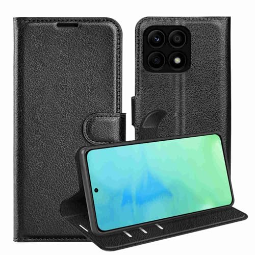 Wigento Für Honor X8a Handy Tasche Wallet Premium Schutz Hülle Case Cover Etuis Neu Zubehör Schwarz