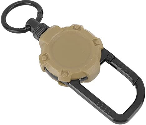 SUNGOOYUE Einziehbarer Schlüsselring, Einziehbarer Lanyard-Schlüsselanhänger, Magnetischer Einziehbarer Schlüsselbund, Edelstahldraht, Leicht zu Ziehende Schnalle, (Bräunen)