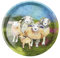 Emma Ball Colourful Round Tin Tea/Drinks Tray - Felted SHEEP Design - 32 cm T239