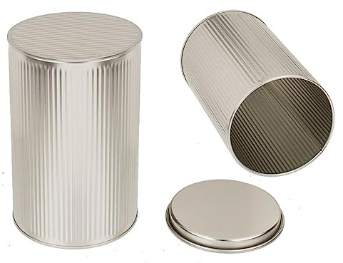 Blechdose Metall-Vorratsdose ca. 11 x 17,6 cm Dose in Bronze, Silber oder Gold, Farbe:silber