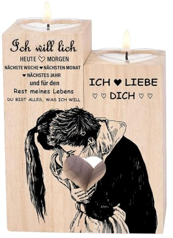 Hochzeitsgeschenke für Brautpaar,Herzförmiger Kerzenhalter,Jahrestag Geschenk für Ihn Sie, Partner Geschenke, Kerzenständer Set,Kreativ Vintage Kerzen Ständer,Valentinstag