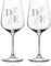 Wanapix | Pack 2 Copas de Vino Personalizadas | Copas de Cristal Grabadas para Vino con el Nombre o Texto que quieras | Pack de Copas de Cristal | Iniciales