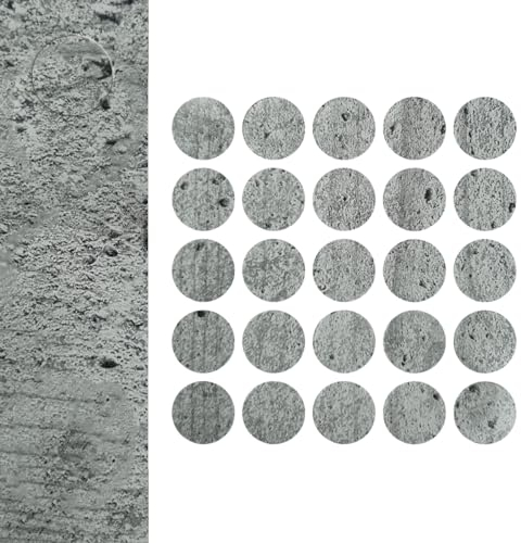 DecoMeister Selbstklebende Abdeckkappen für Möbel Möbelpflaster Aufkleber Klebepunkte Bohrloch Abdeckung Schraubenabdeckung Ø 14mm Durchmesser à 25 Stück Beton Grau