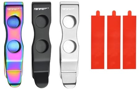 TONIFE Mehrzweck-Clip Montierbarer Taschenclip für Smartphones, gesichert mit Kleber, Klebebeschlag aus Edelstahl 2er Pack