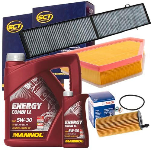 Filterset Satz+5W30 Öl | E92 316+318+320d X1 E84 16-25d Kompatibel mit 3 (E90),3 Cabriolet (E93),3 Coupe (E92),3 Touring (E91),X1 (E84)