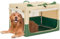 A 4 Pet Hundebox faltbar für große Hunde, Hundebox für zuhause Auto Hundetransportbox einstellbare Kompatibilität, tragbare Kennel Hund mit integriertem Aluminium Rahmen (L, Grün)