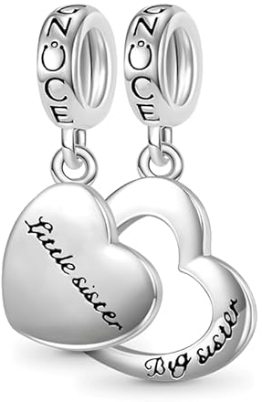 GNOCE Familie & Freundschaft Charm Bead 925 Sterling Silber Dangle Charms Schmuck Geschenk Passend für Armband und Halskette (Schwester)