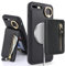 SailorTech iPhone 7 Plus/8 Plus Case with Card Holder, Ring Stand, Kickstand, Zipper Pocket - Black