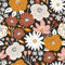 Alzkkll Selbstklebend Tapete Blumen,300 * 44.5cm Bunte Wasserfeste Tapete Weiß/Orange/Rosa/Rot Abnehmbares Blumen Kontakt Papier für Kinderzimmer Home Decorations
