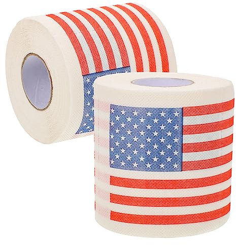 GLEAVI Toilettenpapierrolle Mit Flagge 2er-pack Design Mit Amerikanischer Flagge Vielseitige Badezimmerserviette