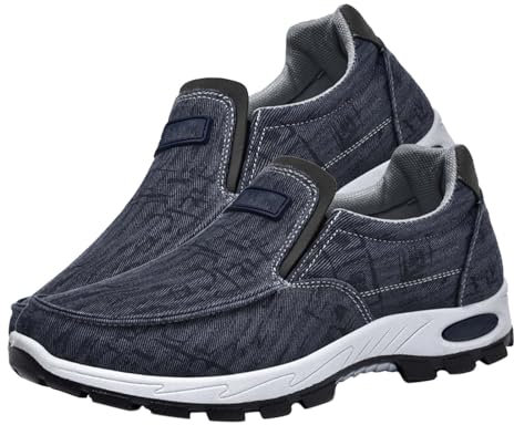 AZMAHT Chaussures orthopédiques Homme Chaussures à Enfiler Chaussures pour Pied gonflé Basket sans Lacets Homme Chaussures Pieds sensibles Chaussures de Sport Homme,Bleu,41/255mm