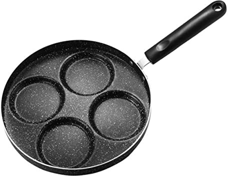 Zerodeko 1 Stück Antihaft-pfanne Vier-loch Stein Bratpfanne Mini Pfanne Sets für Eier Sandwiches Pfannkuchen