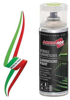 VERNICE SPRAY FOTOLUMINESCENTE FLUORESCENTE AL BUIO 400ml MADE IN ITALY