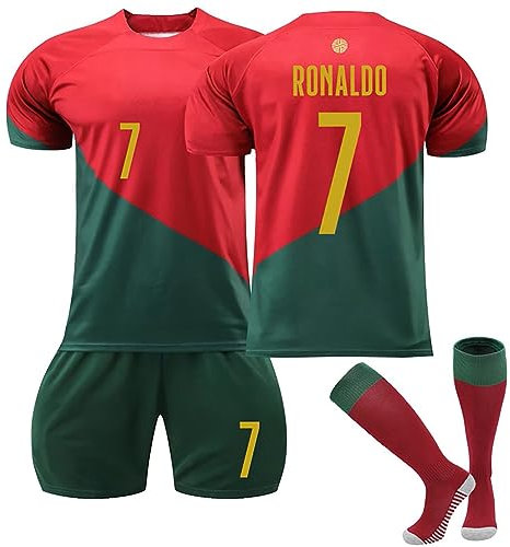 Fußball Trikot Nr.7, Hause/Auswärts 7 Fußball Trikot für Kinder Erwachsener, Nr.7 Fussball Trikot Shorts Socken für Jungen Herren