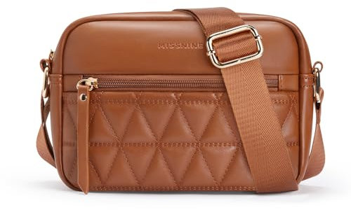 Missnine Kleine Umhängetasche für Damen, gesteppte Umhängetaschen, Schulterhandtaschen aus weichem Leder mit verstellbarem Riemen