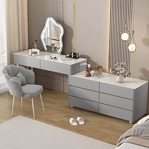 Schminktisch,Schminktisch-Set mit Spiegel und Lichtern, Schminktisch mit ausziehbaren Seitenschränken und gepolstertem Hocker, Frisiertisch für Frauen/Mädchen (Farbe: A St