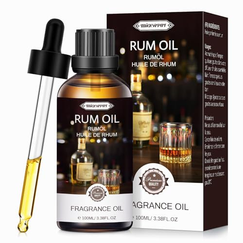Migcaput Bay Rum Duftöl für Männer 100ml, Premium Bay Rumöl Aroma Öl für Diffuser, Aromatherapie, Parfüm, DIY Kerzen, Seifenherstellung