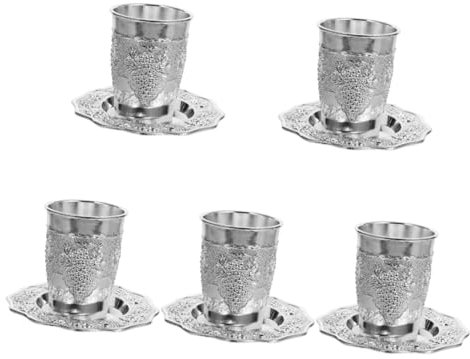 PRETYZOOM 5 Ensembles Verre à Vin Verres à Vin Tasse à Liqueur Coupe De Kiddouch De Pâque Délicate Tasse De Shabbat Coupe De Kiddouch Plaquée Coupe Sacrée De Zinc