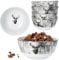 MamboCat Alois 6er Set Müsli-Schale 14,2cm I 480ml I Porzellan-Schüssel mit Hirsch-Dekor für 6 Personen I Schälchen für Salat, Suppe, Chips & Co.