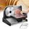 pedenencelia Electric Meat Slicer/200W Automatic Meat,Deli & Bread Slicer,Adjustable Dial for 1-1.5cm thickness adjustment | Removable19cm stainless steel blade&2 traysSteel Blade & Food Pusher