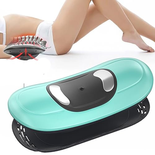 Electric Back Stretcher with Lumbar Traction Device - Hot Compress, Vibration, TENS Pulse - Relieve Spinal Pressure and Relax Lumbar Spine