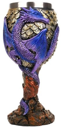 Copa de dragón – Copa de dragón de fantasía gótica decorativa | Copa medieval con diseño de dragón, vajilla para fiestas de fantasía, copa de dragón para coleccionar