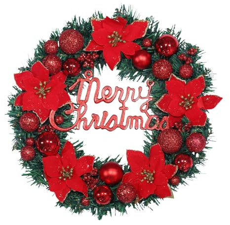 Sunfashion Künstlicher Weihnachtskranz,Kranz Herbst Grinch Türkranz Door Wreath Kranz Deko Outdoor Türkranz Trockenblumen Blumenkranz Deko