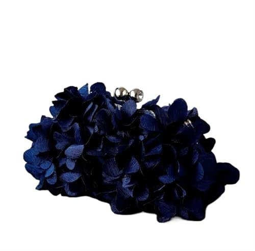 Blume Abendtasche Brautkleid Tasche 8 Farben Weiß Braut Clutches Damen Blau Party Handtasche Frau Lila Abend Blumen Taschen Floral Hochzeit Clutch Damen-Clutch(Dark Blue)