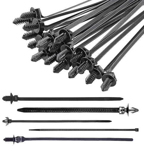 Bridas de cremallera de montaje a presión, 160 bridas de nailon para coche, cable para automoción y construcción, clips de alambre para agrupación de interiores, barcos, remolques y uso doméstico