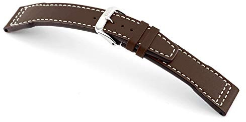Sulla Blizzard RIOS1931 Kalbslederarmband passend für IWC Made in Germany | Kalbsleder mit cremeweißer Naht, 3,5 mm stark; 200 mm ohne Schließe (118 + 82 mm)