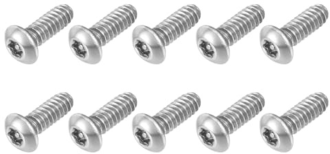 sourcing map 10 tornillos Torx de seguridad #6-32 x 3/8 pulgadas, tornillos de cabeza de botón de acero inoxidable 304, resistentes a manipulaciones para antirrobo, a prueba de manipulaciones, color