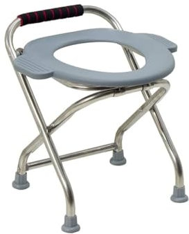 Robuster Toilettensitz aus Edelstahl, tragbarer Klappstuhl für Camping und Innen- und Außenbereich, langlebiges und kompaktes Design