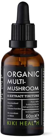 KIKI Health - Organic Multi-Mushroom Extract Tincture - 8 Mushroom Blend for Immune Support, Cognitive Clarity & Stress Resilience - Full-Spectrum Fruit Bodies & Sclerotium - 50ml