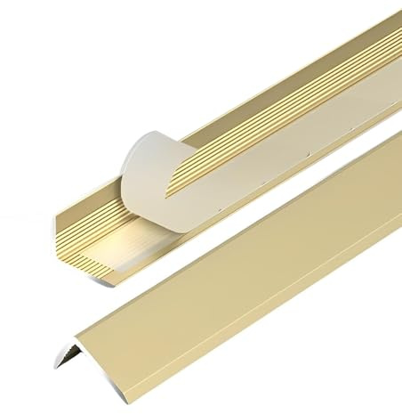 Selbstklebend Aluminium Eckschutzleiste, Fliesenkantenleisten Zierleisten Kantenschutz Für Wände Eckleiste Und Eckprofil(Gold,90cm*1.2cm)