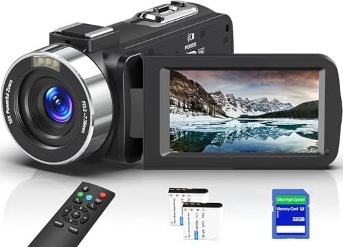 Delmodes 8K 64MP Videokamera Camcorder 18X Digitalzoom IR Nachtsicht Vlogging Kamera, 3,0 Zoll UHD Touchscreen WiFi Videokamera für YouTube mit SD-Karte, 2,4G Fernbedienung und 2 Batterien