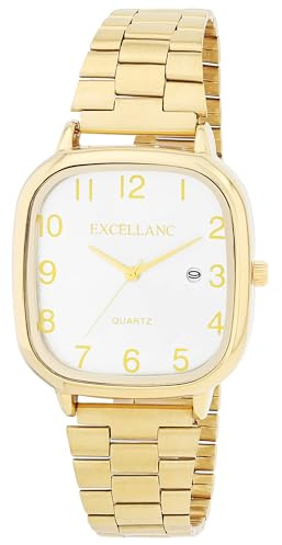 Excellanc Damenuhr aus Metall in Gold, in Einer Länge von 22 cm, Klassisches Design für Jede Frau
